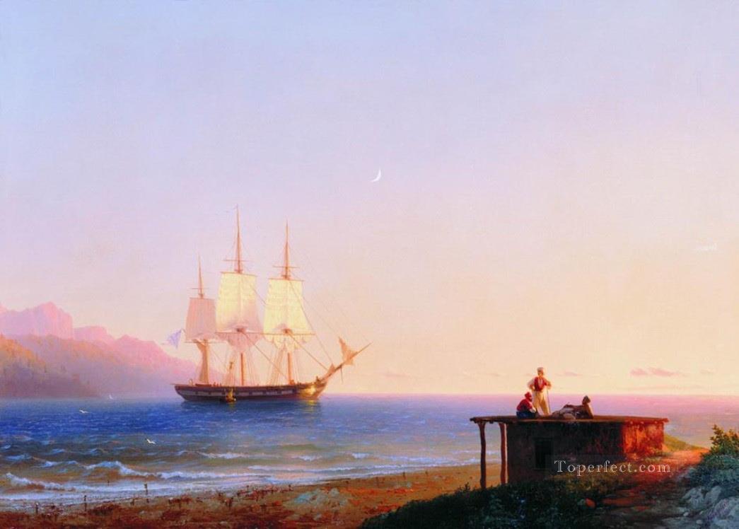 frigate under sails 1838 Romantic Ivan Aivazovsky Russian Oil Paintings